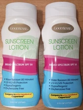 2 Pack GoodSense Sunscreen Lotions | Broad Spectrum SPF 50 | 8 Fl oz each