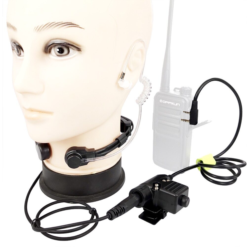 U94 PTT Neck Throat Mic Earpiece Radio Nato Tactical Headset for Baofeng HYT TYT