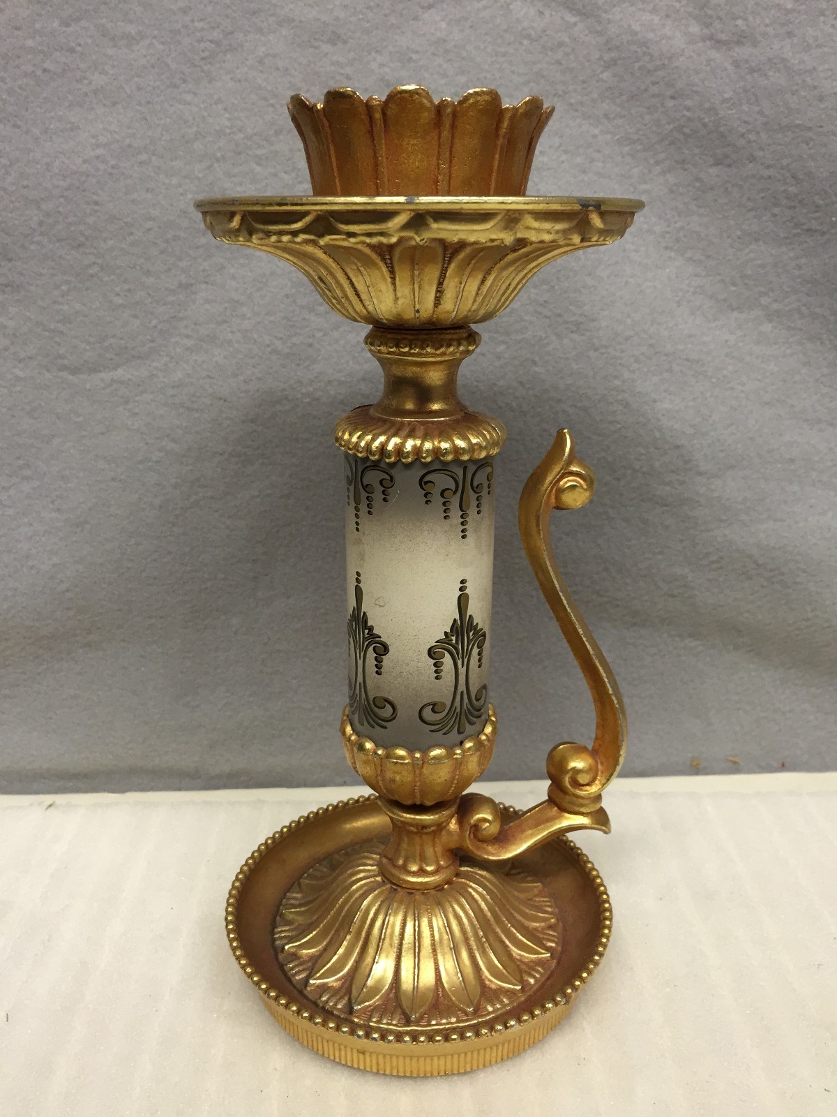 Vintage Villy Ornate Cast Metal Candlestick Holder