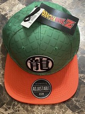 Dragon Ball Z Ryo Kanji Logo Baseball Cap Hat Adjustable Orange & Green OSFA