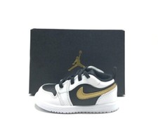 NEW TODDLERS BABY NIKE AIR JORDAN 1 LOW ALT TD WHITE / GOLD DR9747 172