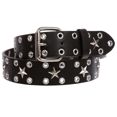 Silver Star Grommets Studded Leather Jean Belt | eBay
