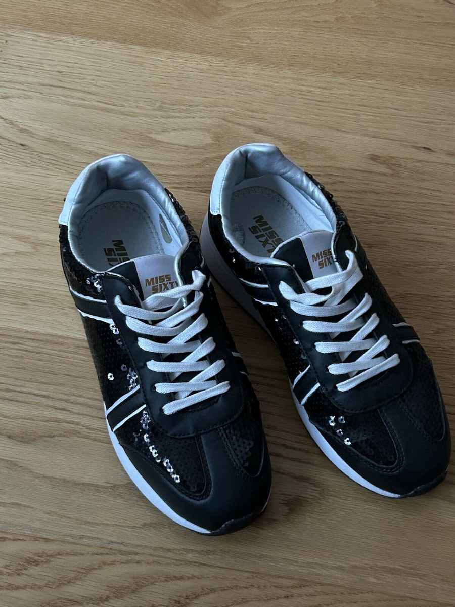 Miss Sixty Black Sequin Trainers Size Uk women's/girls never