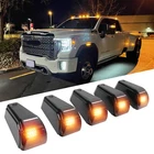 5Pcs LED Wireless Solar Car Roof Marker Light Cab Light For GMC Sierra 1500 2500