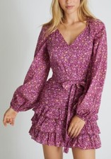 $395 LOVESHACKFANCY Rina Dress in Cherry Wine Size 10