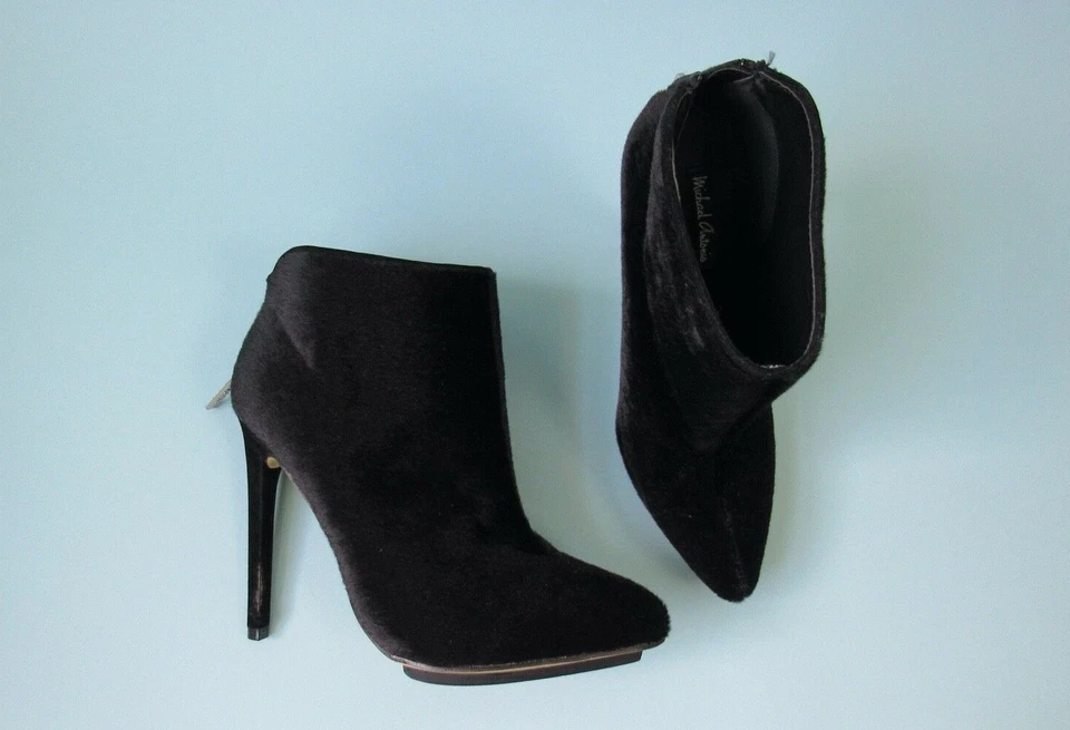 Talla: 6 MICHAEL ANTONIO Botines Negros Piel Sintética Tacones de Aguja Para Mujer Foto 4 de 4