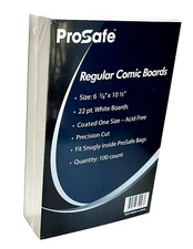 100  Comics Board, Acid Free Safe Storage, Regular Size White Comic Book Boards