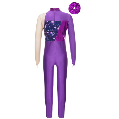 Girls Outfits Gymnastics Dancewear Dance Set Romper With Hair Tie Mock Neck - Picture 59 of 66