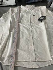 NWT Hurley Mens L Shirt Button Down Long Sleeve Cotton White E-4