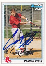CARSON BLAIR BOSTON RED SOX SIGNED 2010 BOWMAN PROSPEC BASEBALL CARD OAKLAND A'S