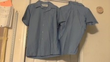 unifirst 100 Cotton Work Shirts S-SS Lot of 5  Blue Pre-Owned