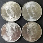 Lot of Four 1923 $1 Peace Silver Dollars