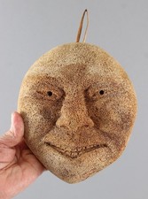 Authentic Antique Northwest Coast Native Inuit Fossilized Bone Spirit Mask 