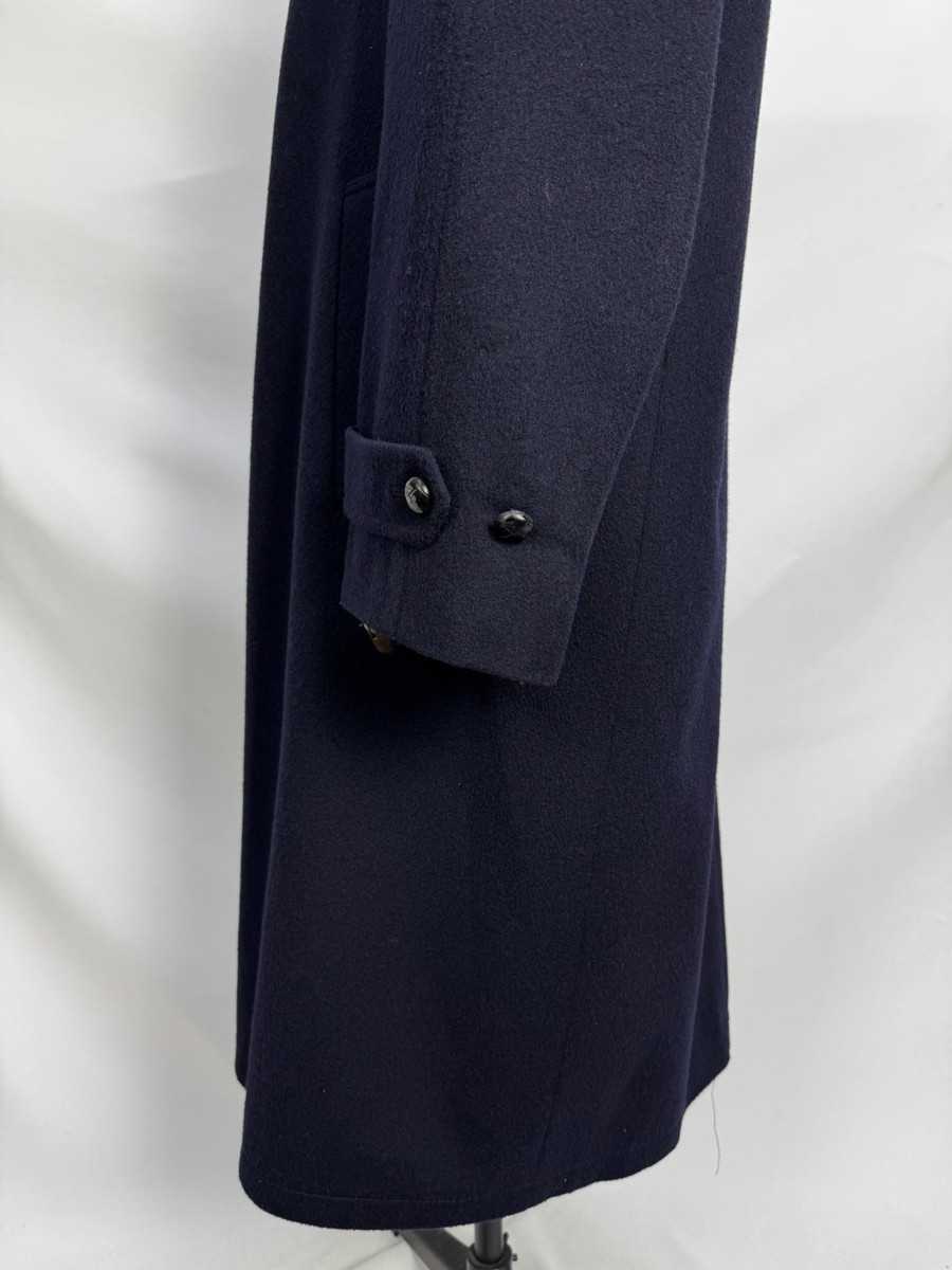 Vintage Men's BAUR Long Coat Original Tiroler Loden Wool navy