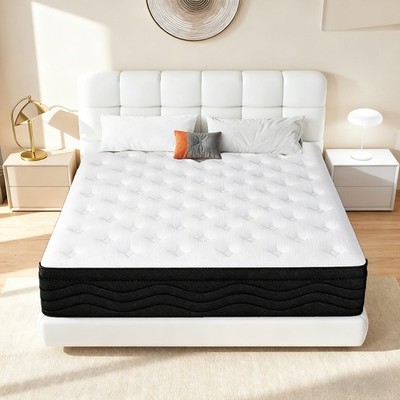 Mattress Twin Queen 12 Inch Gel Memory Foam Hybrid Mattress, Bed in a Box, Full
