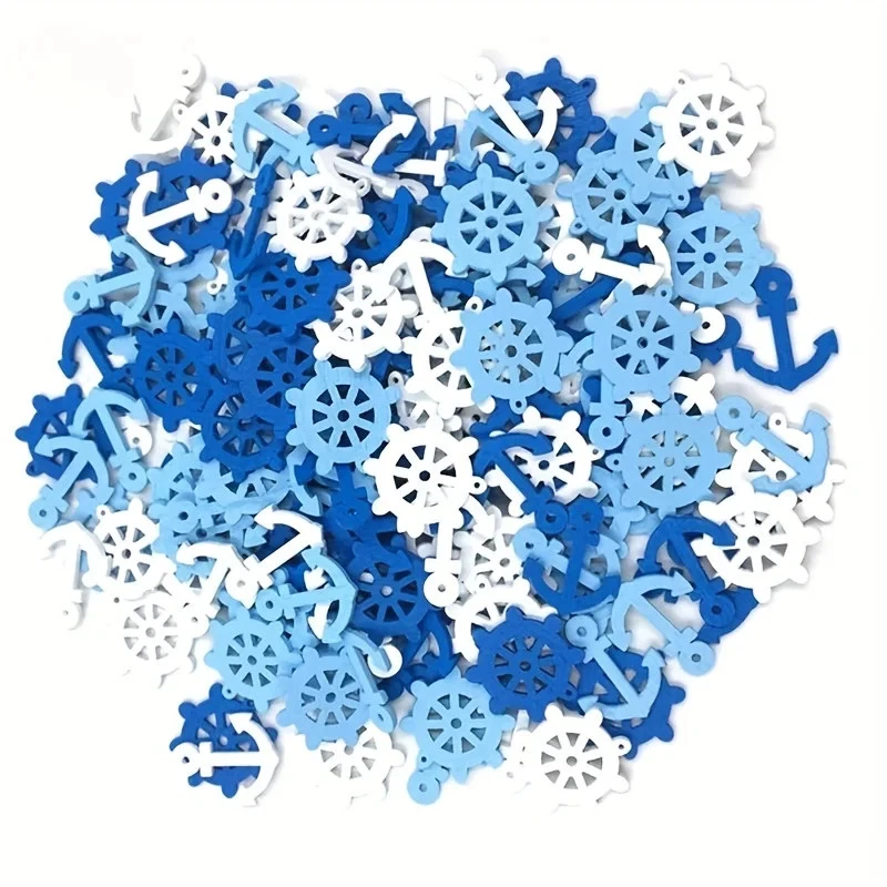 50 Piezas Aleatorio Mezclado Hágalo Usted Mismo Madera Dibujos Animados Lindo Estilo Azul Marino Colgante Accesorios, Azul Foto 3 de 4