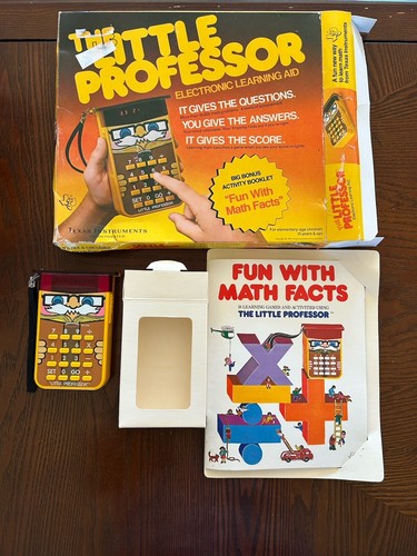 Vintage Texas Instruments The Little Professor Calculator 1976 WORKS Math Facts