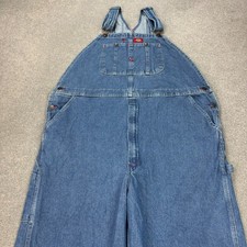 Dickies Dungarees Adult 44x26 Blue Overalls Denim Bib Workwear Carpenter Mens