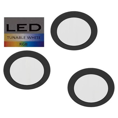 Eglo LED-Einbauleuchten-Set rund ABIUL  3,2 W, Ø x H: 8,6 x 4 cm, Schwarz, RGBW