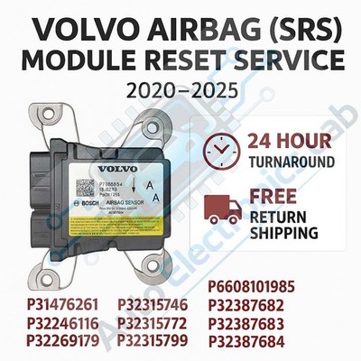 2020-2025 Volvo XC40 EX40 C40 P32387684 SRS Module Reset Crash Clear Service