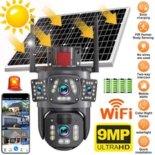 Solar Battery Powered Wireless WiFi Outdoor Home Security Camera System CCTV US