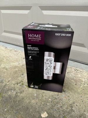 NIB Home Decorators Ansel silver Bubble Glass LED Outdoor Light Cylinder Sconce