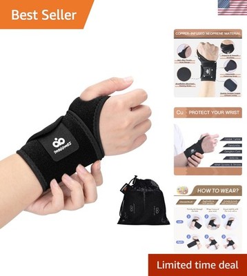 2 Pack Adjustable Copper Wrist Support for Carpal Tunnel & Arthritis Relief