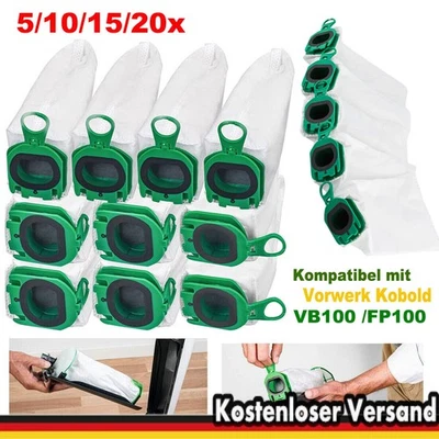 MARKENLOS Filtertüten Staubsaugerbeutel für Vorwerk Kobold VB100 FP100 Akku-Staubsauger
