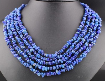 Mine Finds Jay King 5 Strand Lapis Lazi Waterfall Bib Layered Sterling Necklace