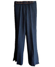 Elie Tahari women's wool straight leg w/zippers gray  dress pants us size 4