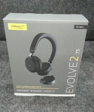 JABRA Evolve2 75 On-Ear Wireless Headset With Microphone Black