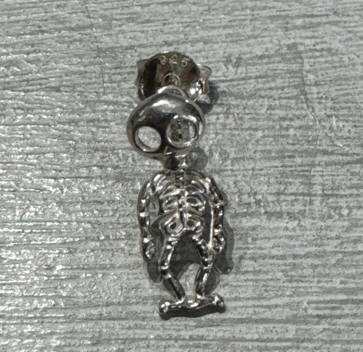 925 Sterling Silver Skeleton Alien Halloween Skul… - image 3