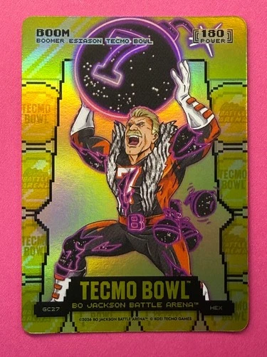 BOOMER ESIASON BOOM Bo Jackson Battle Tecmo Bowl secret 1/1 HEX GOLD COIN FLIP