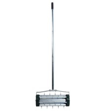 1x Spike Aerator Rolling Garden Yard Lawn Rotary Push Tine Soil Gardening Tool