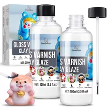 Air Dry Clay Glaze - 7oz/200ml Clay Varnish, Polymer Clay Glaze, High Gloss ...