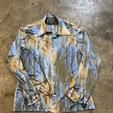 Vintage 70s brigade by arrow disco shirt XL European taper fit nylon dance groov