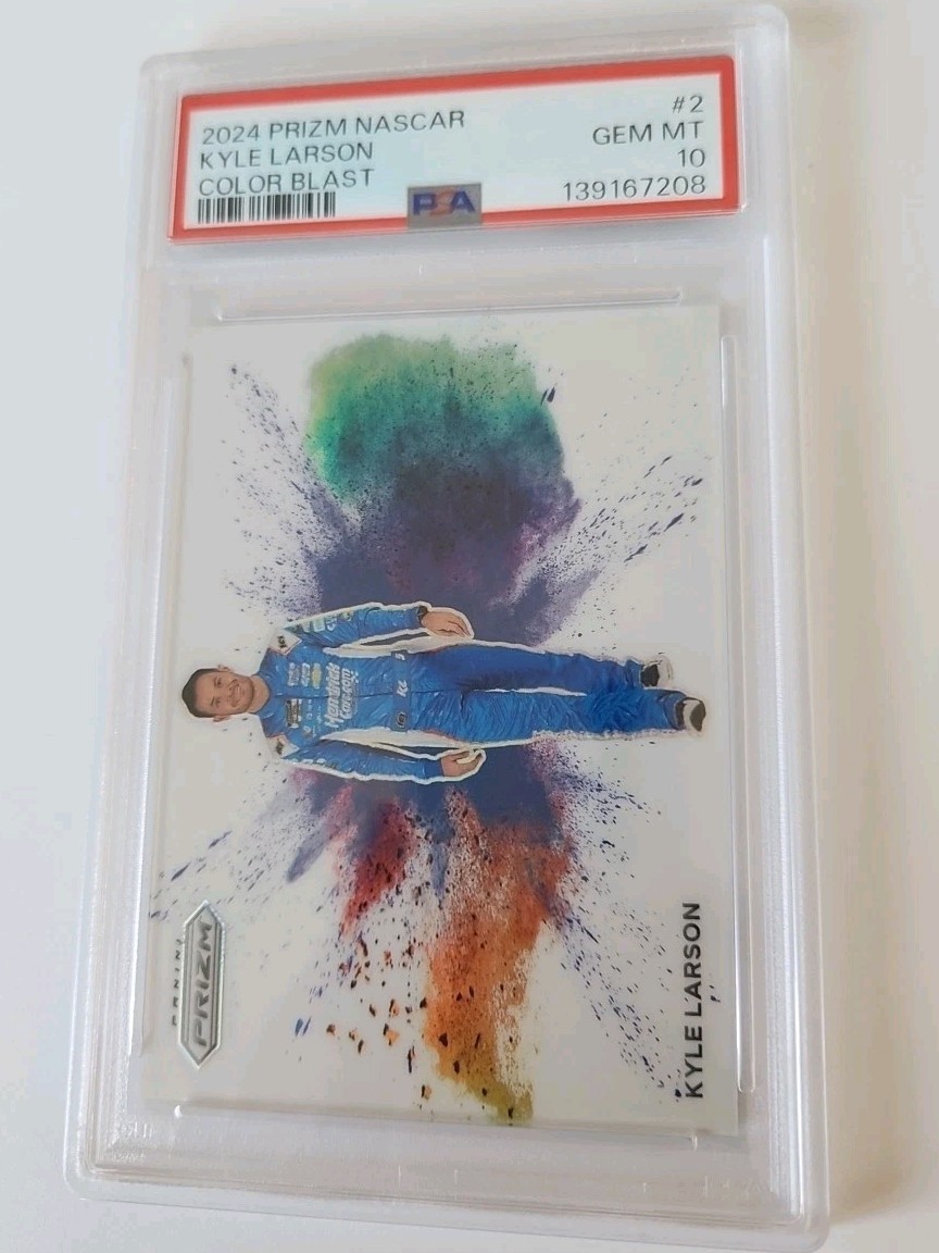 Kyle Larson 2024 Prizm Nascar Color Blast PSA 10 Case Hit