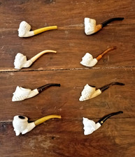 Antique Carved Meerschaum Pipe Bearded Sultan in Turban c.1880-1930