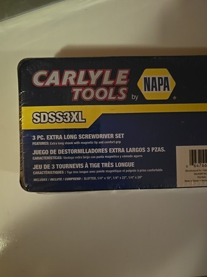 #ad Napa Carlyle 3 PC. Extra Long Screwdriver Set. SDSS3XL CSDSS3XL $59.00