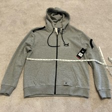 Mens Tapout MMA fearless Gray Full Zip Up Hoodie Sweatshirt Large New Tags