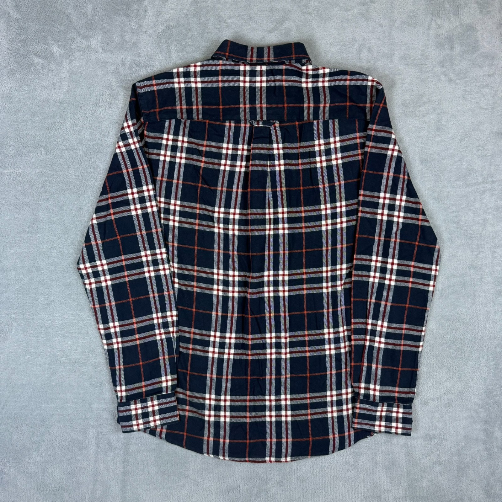 VTG Crew Clothing Company Roberts Navy Check Plaid Tartan Medium Button Up Shirt image 8