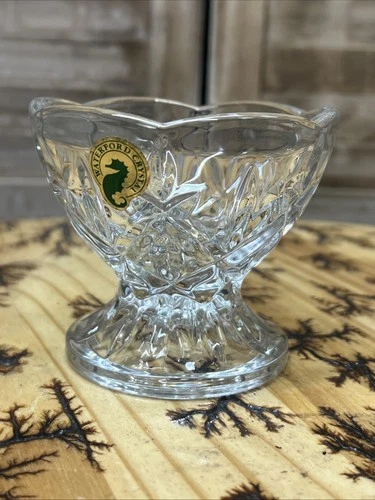 Vintage Seahorse Label Waterford Crystal Scalloped Dessert Liquor Cup 3” Vase.