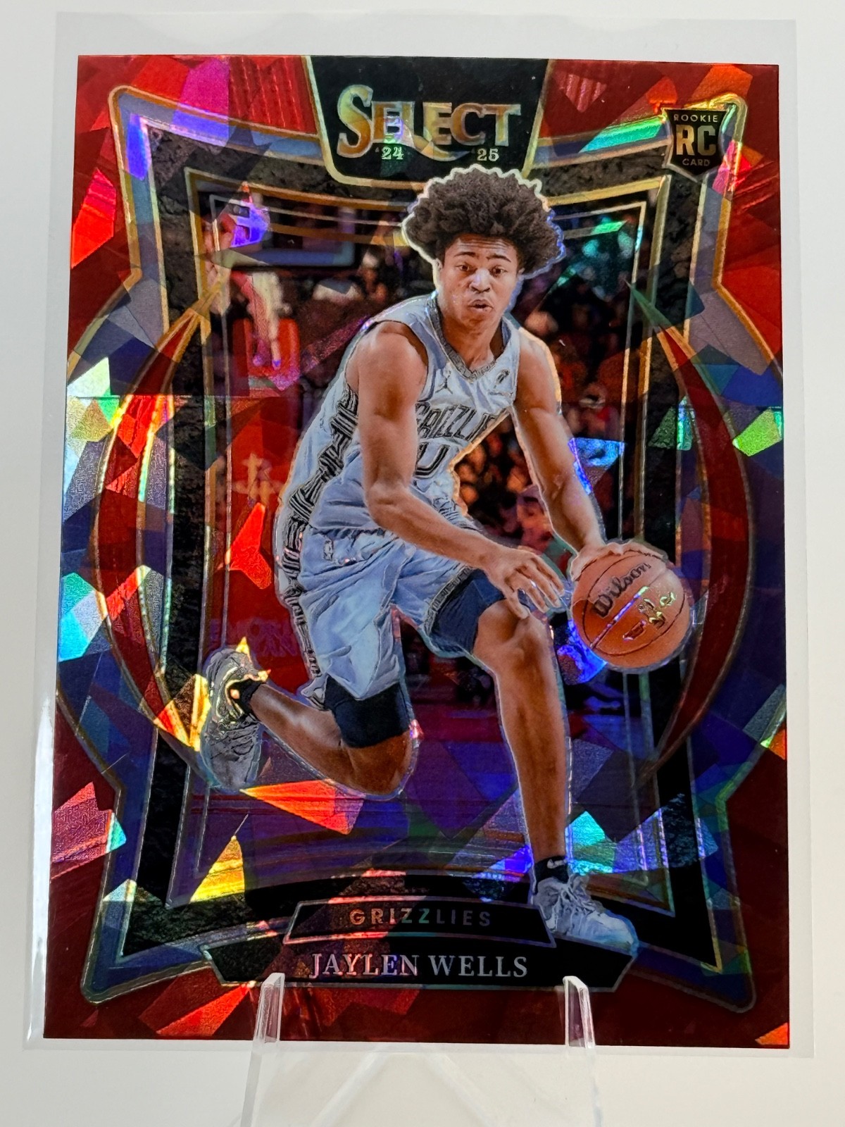 2024-25 Select - Jaylen Wells (RC) Concourse #79 Cracked Ice Red Prizms