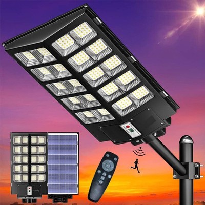 8000W Commercial LED Solar Street Light Dusk to Dawn Motion Sensor Road Lamp US