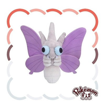 Pokemon Center Fit Plush Doll - 049 Venomoth 6in Bug Moth Wings Kanto Go JP