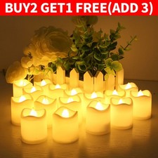 12pcs Flameless Led Candles Tea Lights Electric Fake Candle Lamp Warm Light UK