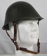 Vintage Romanian Army Steel Helmet With Straps Genuine Surplus  (3943)