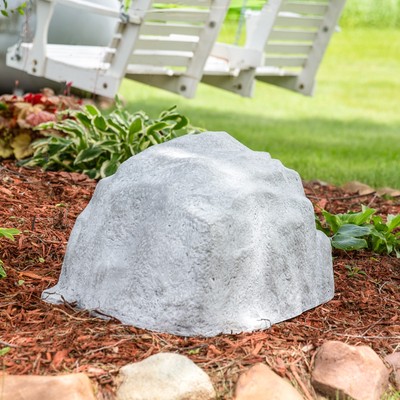 Set of 2 Low-Profile Artificial Landscape Rock with Stakes - Gray by Sunnydaze
