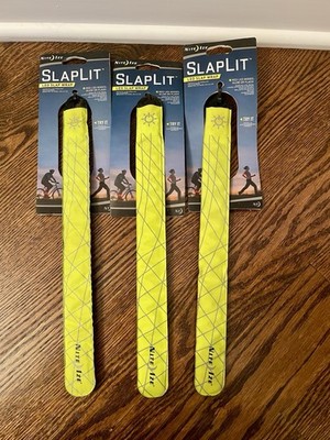 NEW Nite Ize SlapLit Neon Yellow LED Slap Wrap