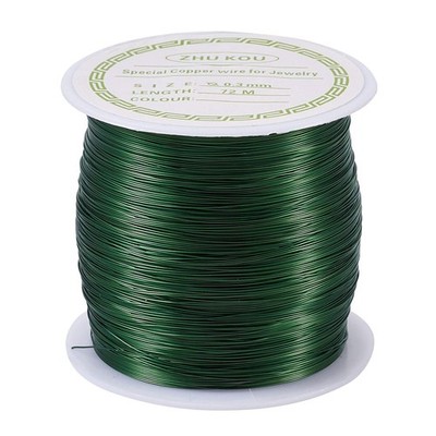 Pandahall 236 Feet Tarnish Resistant Copper Wire 28 Gauge Green Metal Wires Jewe